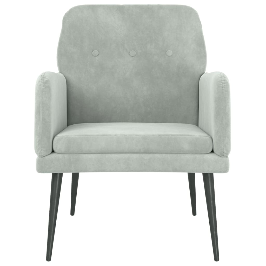 vidaXL Armchair Light Grey 62x79x79 cm Velvet