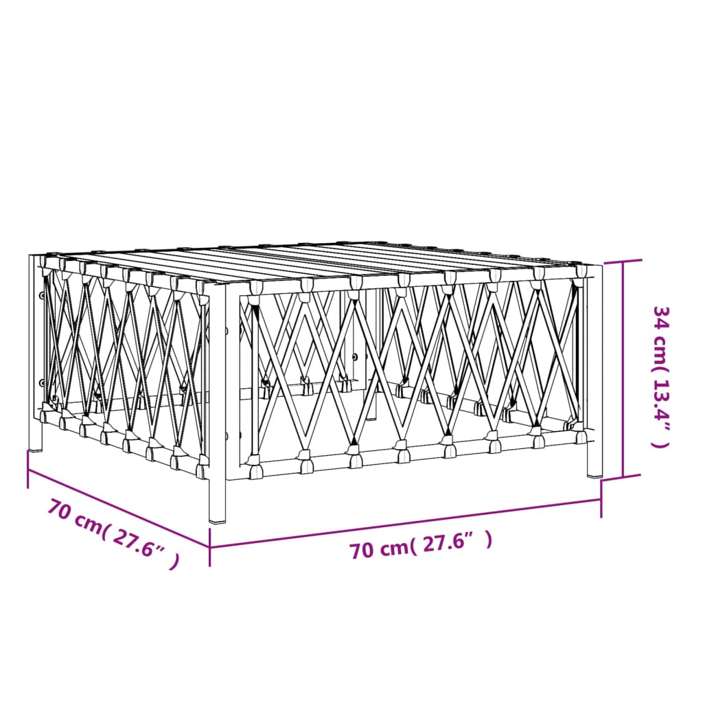 vidaXL Garden Table Anthracite 70x70x34 cm Woven Fabric