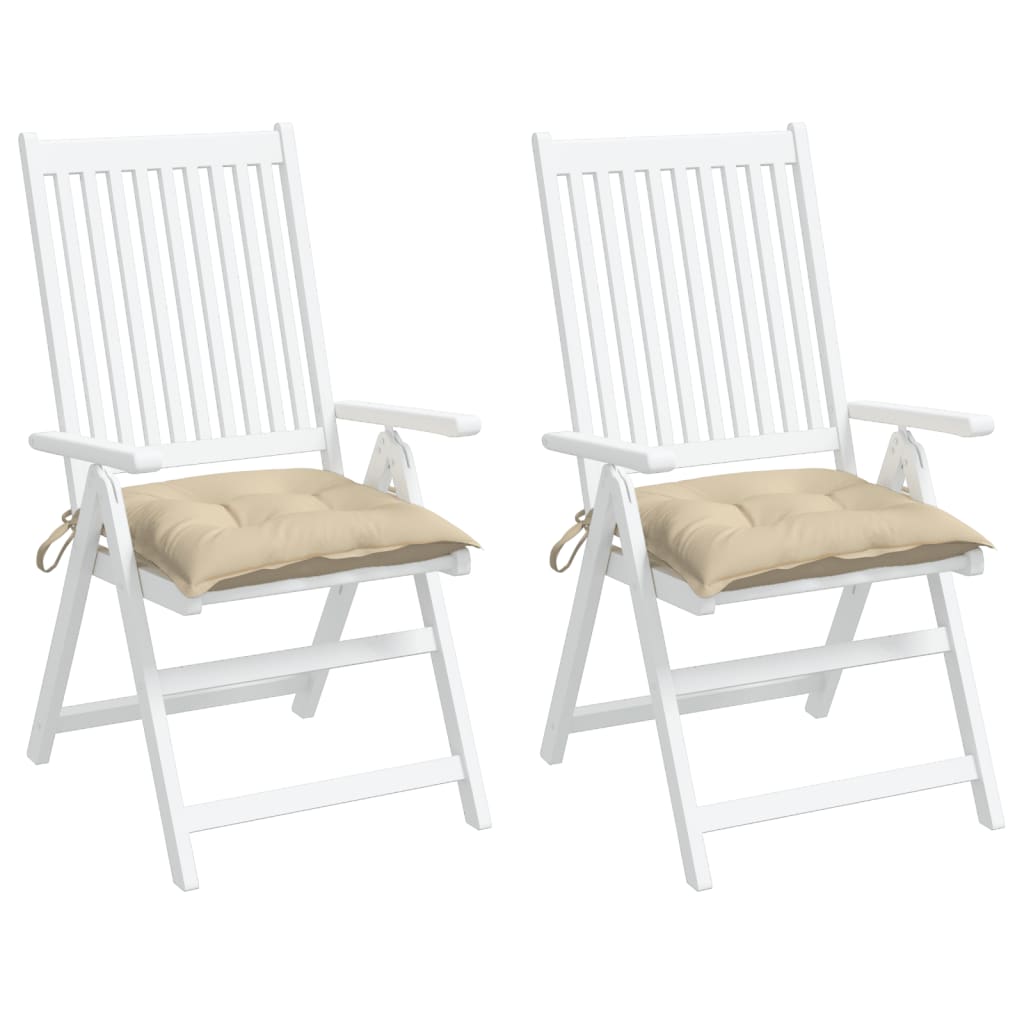 vidaXL Chair Cushions 2 pcs Beige 50x50x7 cm Oxford Fabric