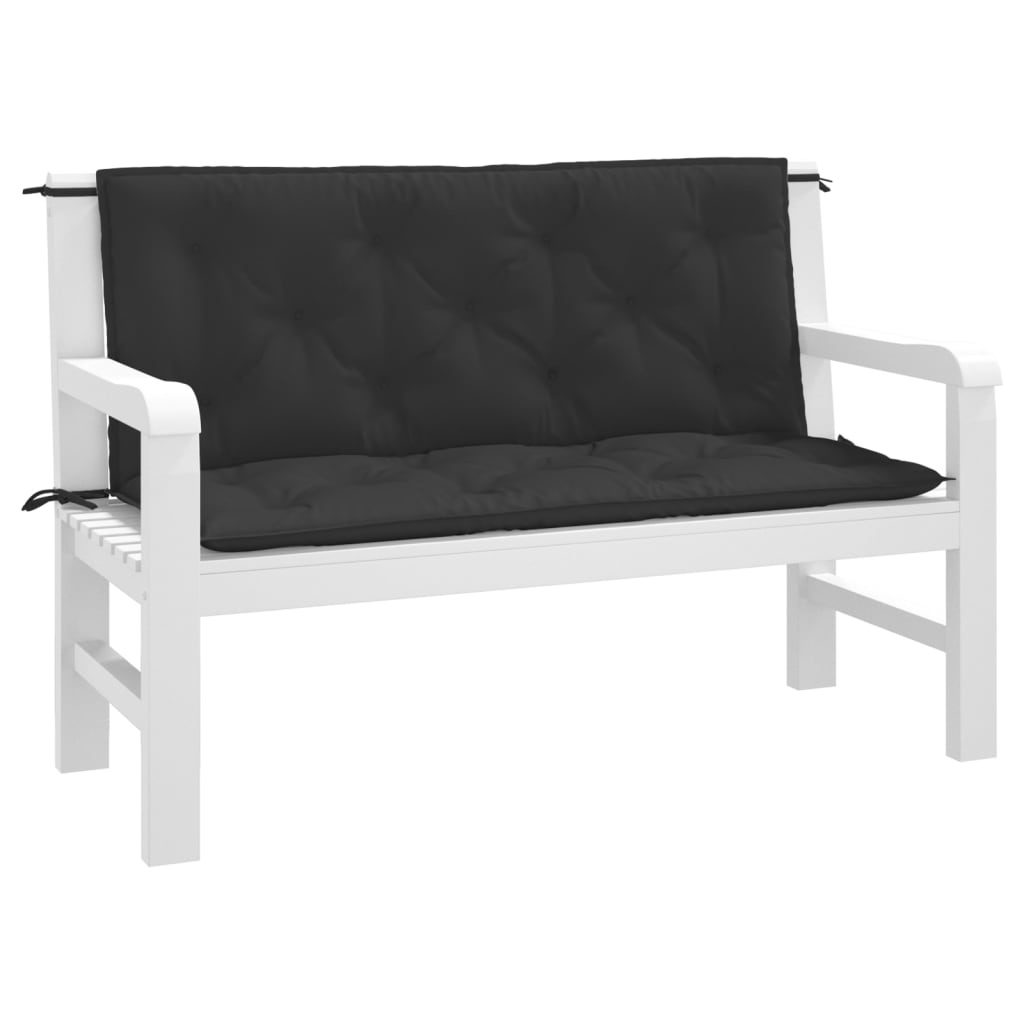 vidaXL Garden Bench Cushions 2 pcs Black 120x50x7cm Oxford Fabric