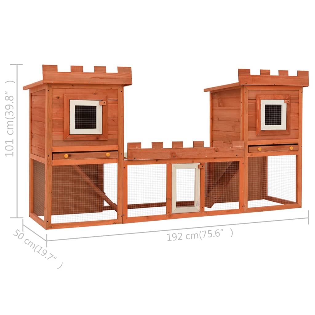 vidaXL Outdoor Large Rabbit Hutch House Pet Cage Double House vidaXL.sa