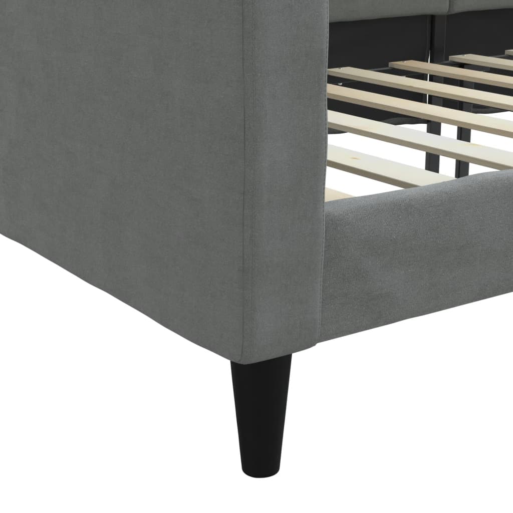 vidaXL Day Bed without Mattress Dark Grey 90x190 cm Fabric