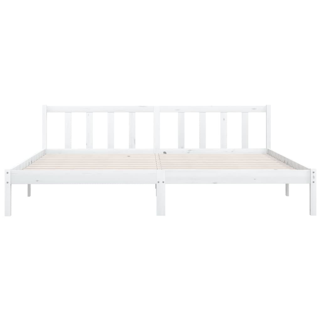 vidaXL Bed Frame without Mattress White Solid Wood 200x200 cm