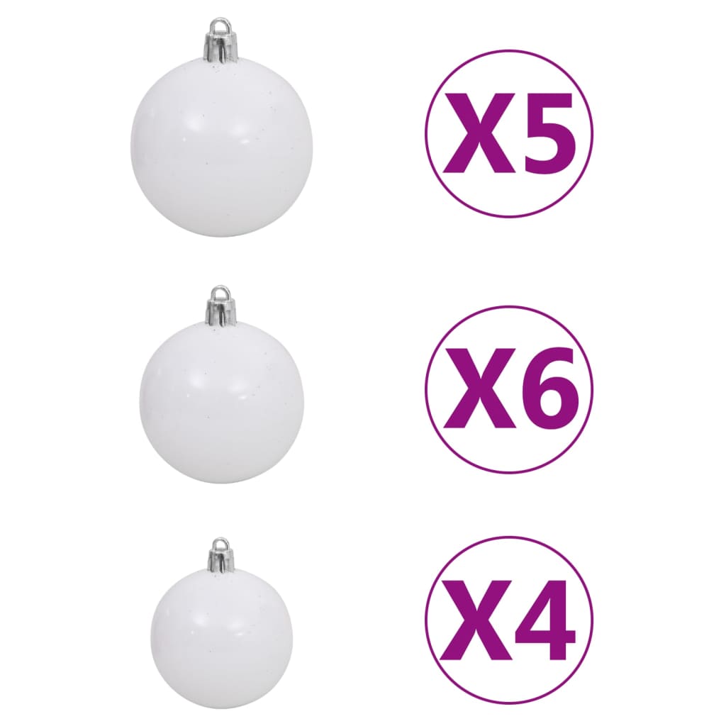 vidaXL Artificial Pre-lit Christmas Tree with Ball Set Pink 180 cm PVC