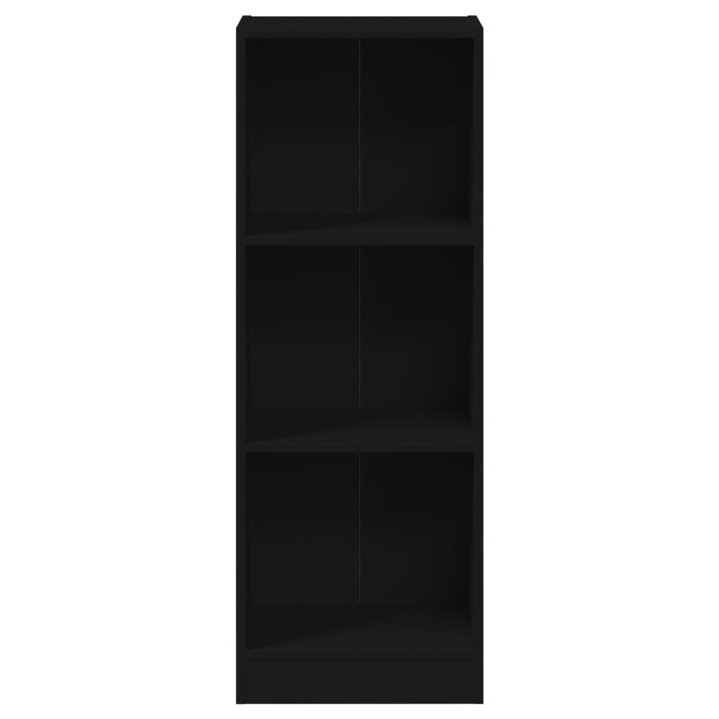 vidaXL 3-Tier Book Cabinet Black 40x24x109 cm Engineered Wood