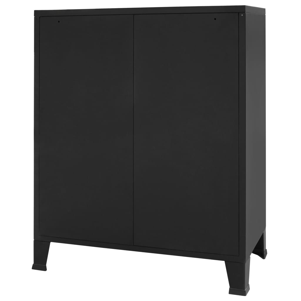 vidaXL Chest of Drawers Metal Industrial Style 78x40x93 cm Black