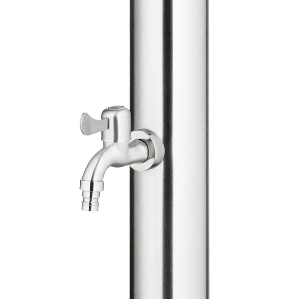 vidaXL Garden Shower with Brown Base 220 cm Stainless Steel