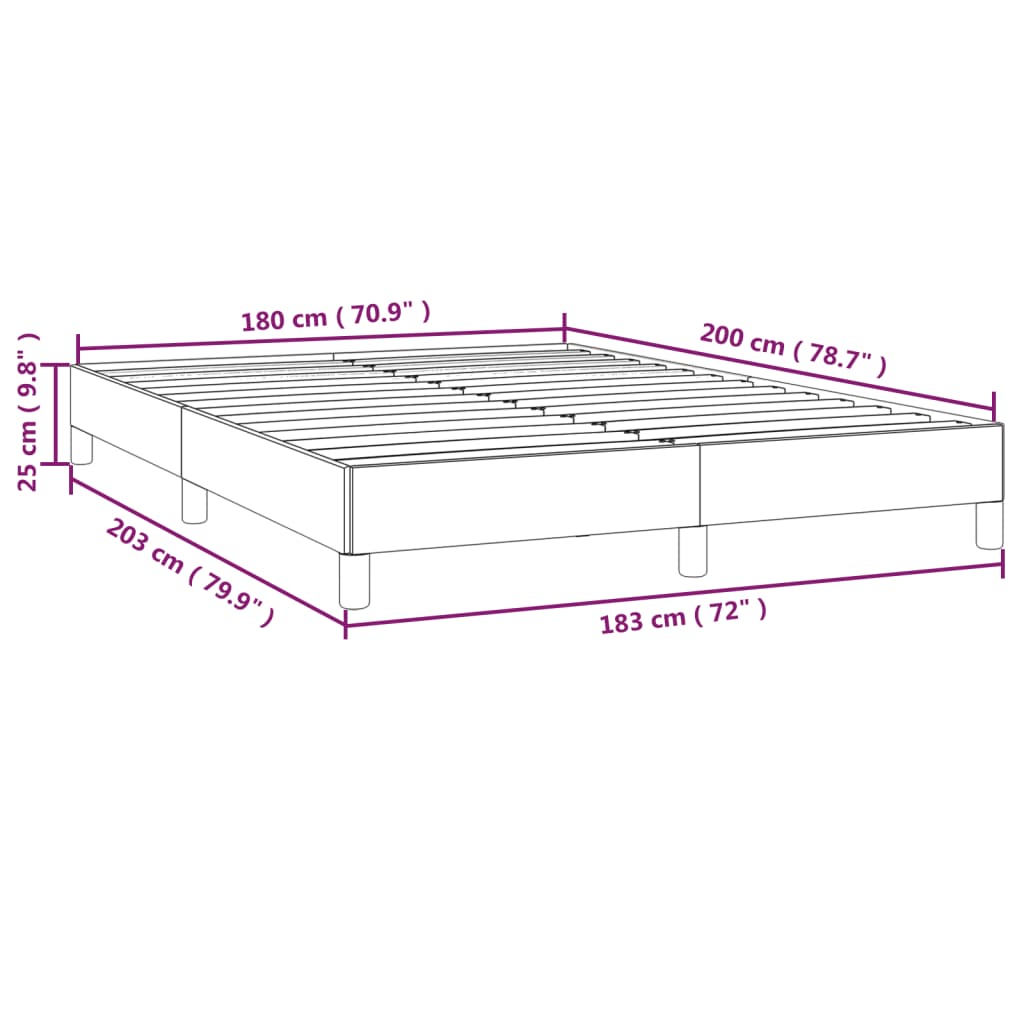 vidaXL Bed Frame without Mattress Light Grey 183x203 cm King Fabric