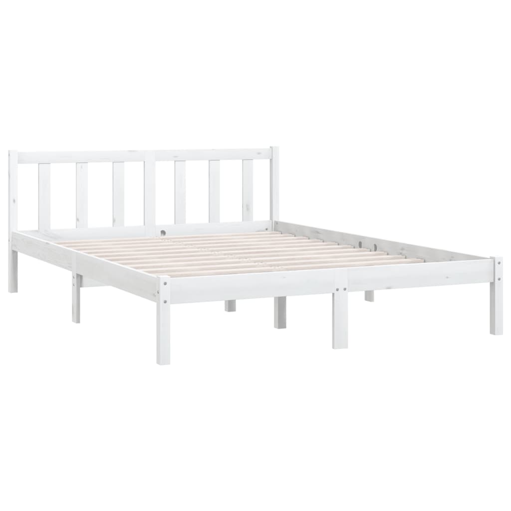 vidaXL Bed Frame without Mattress White Solid Wood 120x200 cm