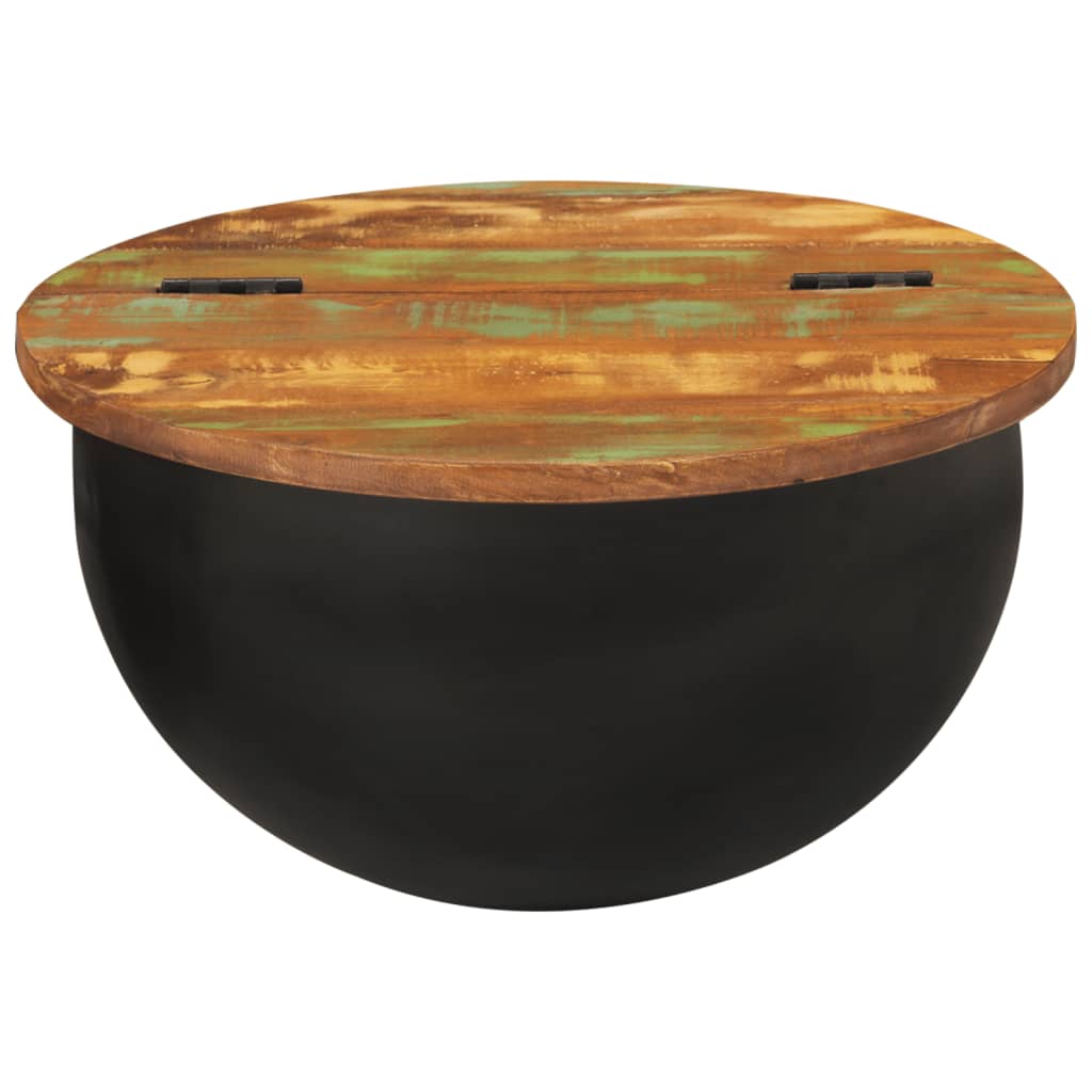 vidaXL Coffee Table Black 50x27 cm Solid Wood Reclaimed