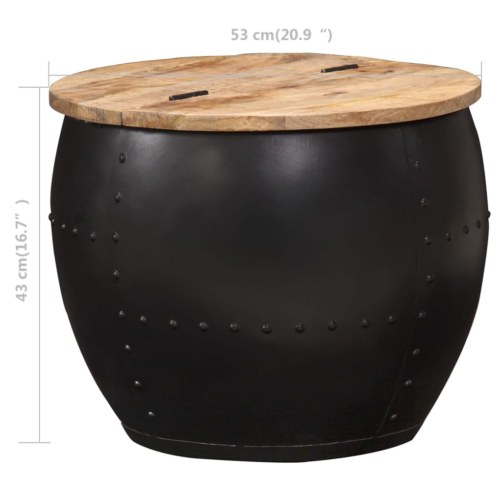 vidaXL Coffee Table Round 53x43 cm Solid Mango Wood