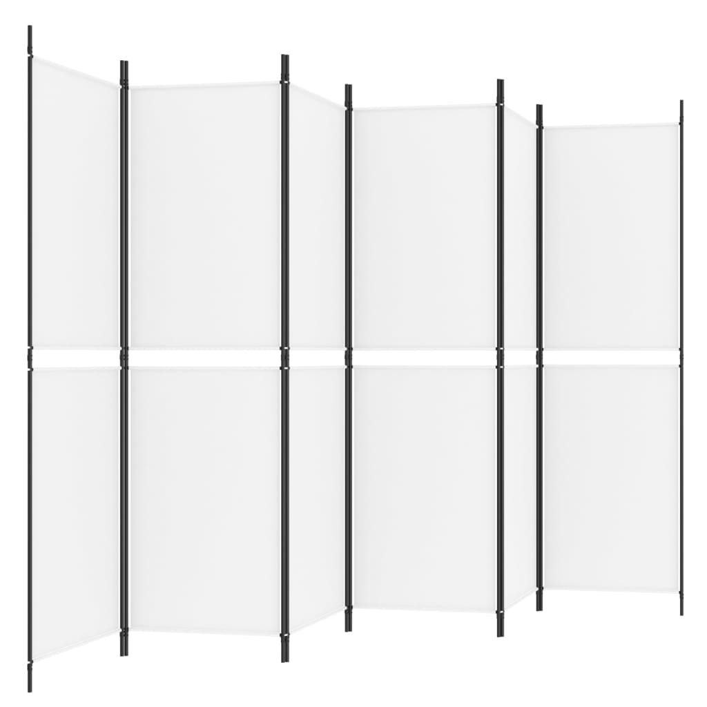 vidaXL 6-Panel Room Divider White 300x180 cm Fabric