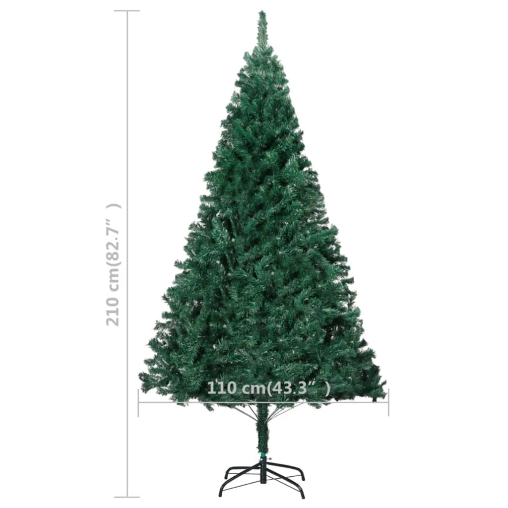 vidaXL Artificial Pre-lit Christmas Tree with Thick Branches Green 210 cm