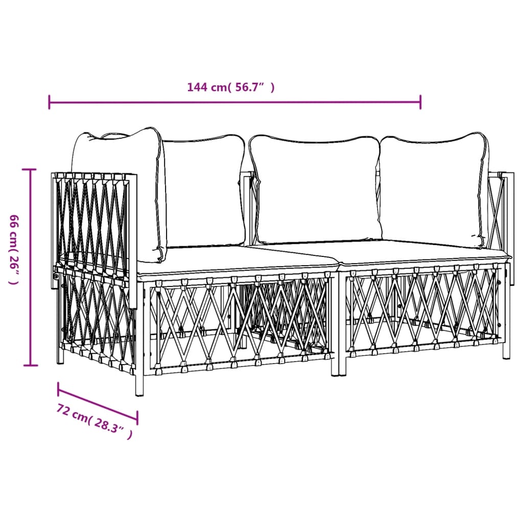 vidaXL 2 Piece Garden Lounge Set with Cushions Anthracite Steel