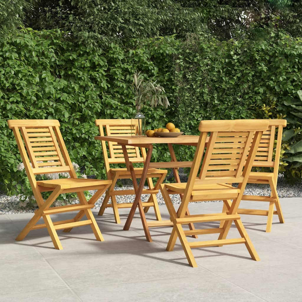 vidaXL Folding Garden Chairs 4 pcs 47x63x90 cm Solid Wood Teak