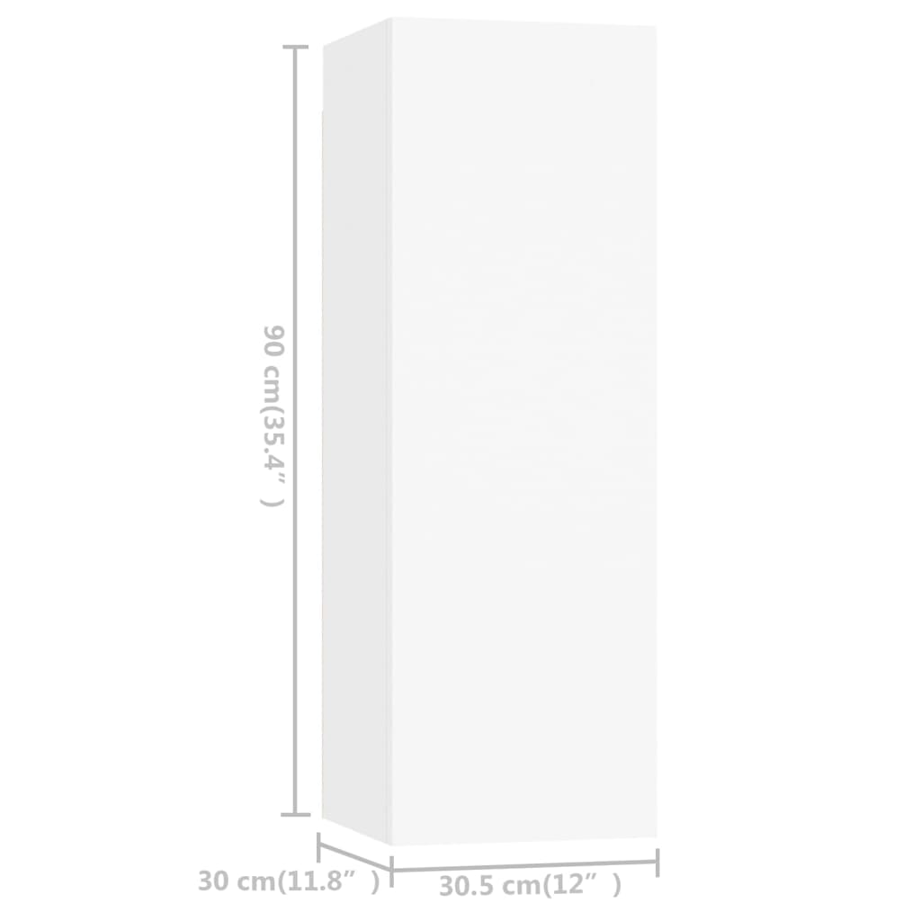 vidaXL 4 Piece TV Cabinet Set White Engineered Wood