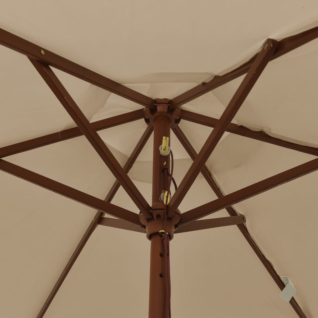 vidaXL Garden Parasol with Wooden Pole Taupe 196x231 cm