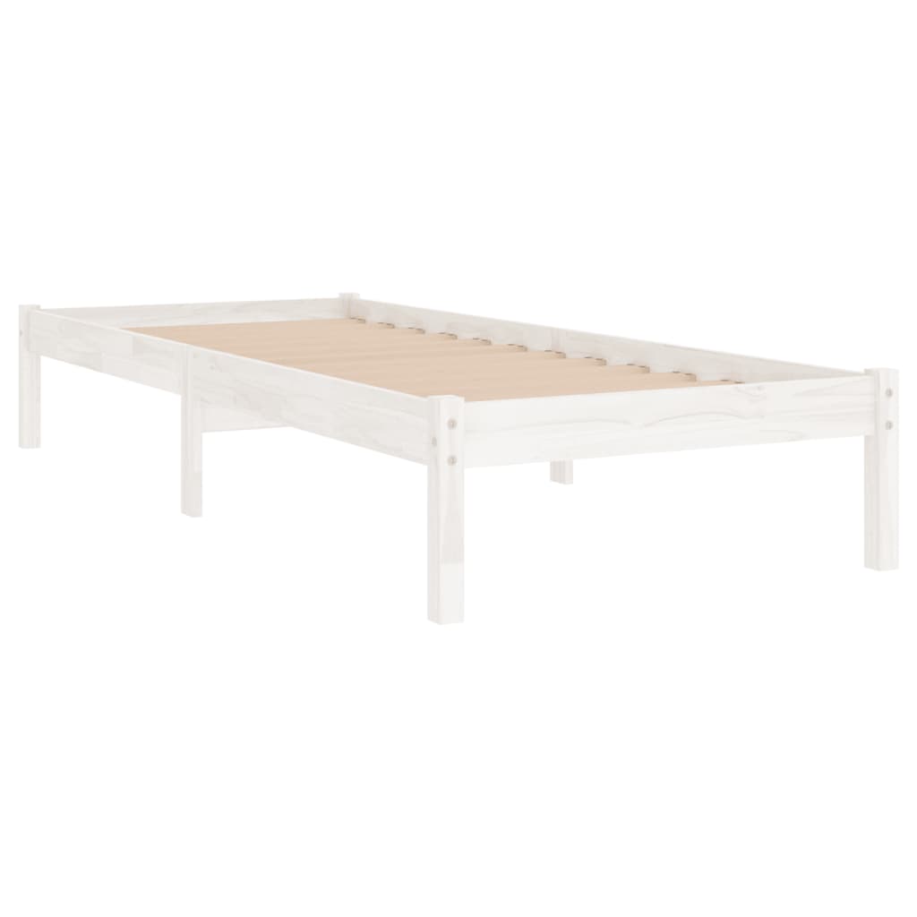 vidaXL Bed Frame without Mattress White Solid Wood 90x200 cm