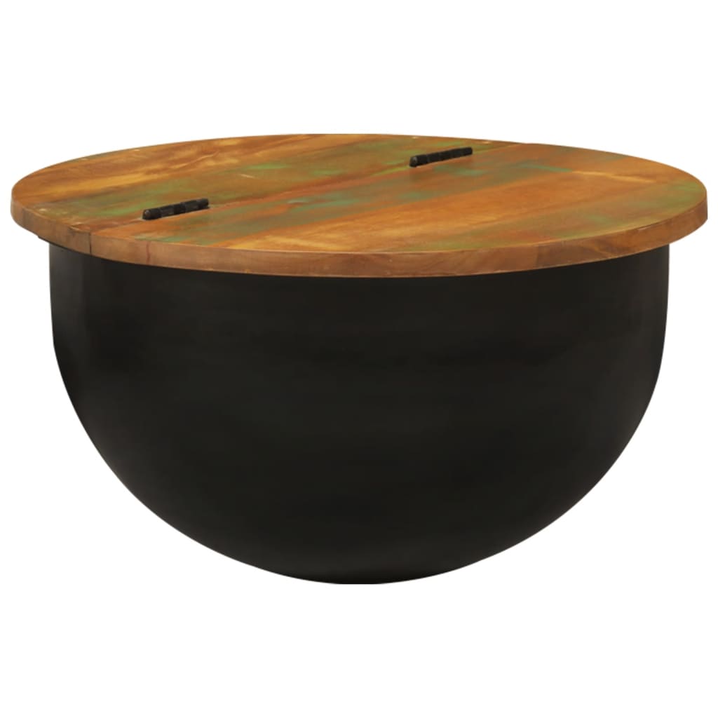 vidaXL Coffee Table Black 50x27 cm Solid Wood Reclaimed