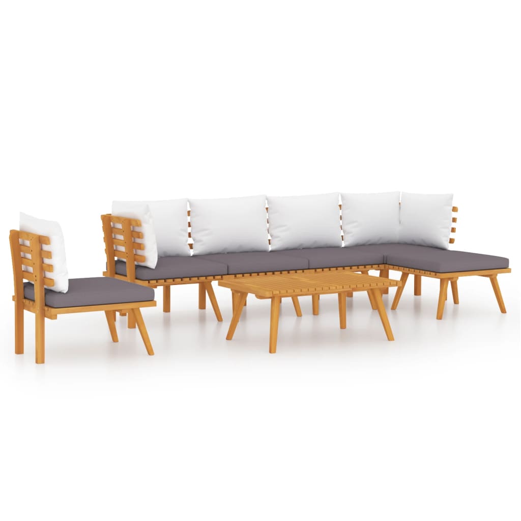 vidaXL 7 Piece Garden Lounge Set with Cushions Solid Wood Acacia