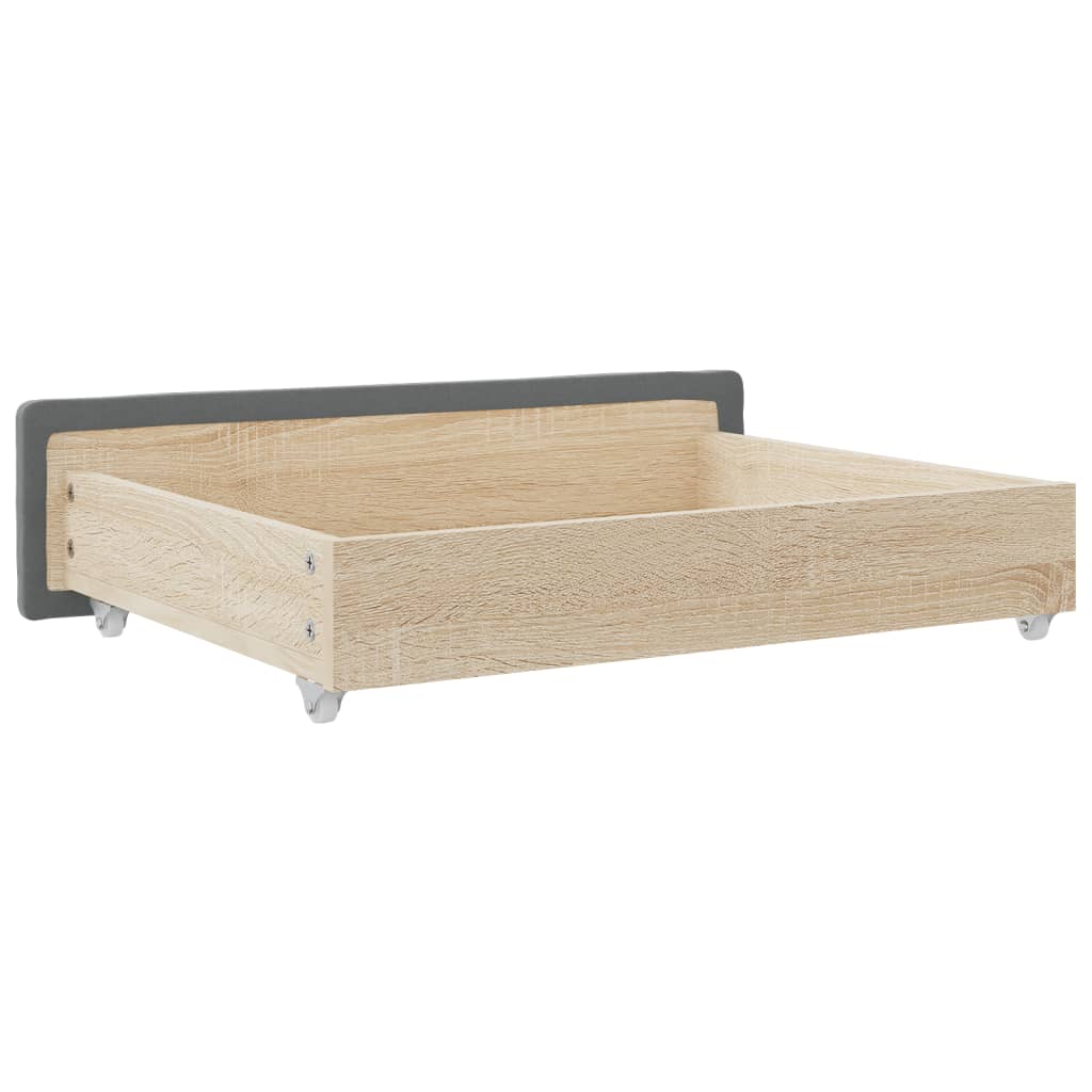 vidaXL Bed Drawers 2 pcs Dark Grey Engineered Wood and Fabric