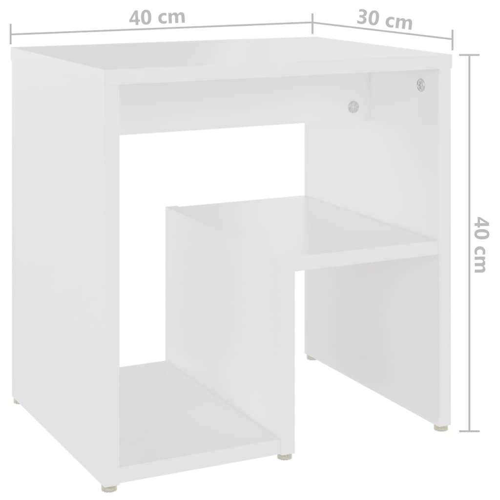 vidaXL Bed Cabinets 2 pcs White 40x30x40 cm Engineered Wood