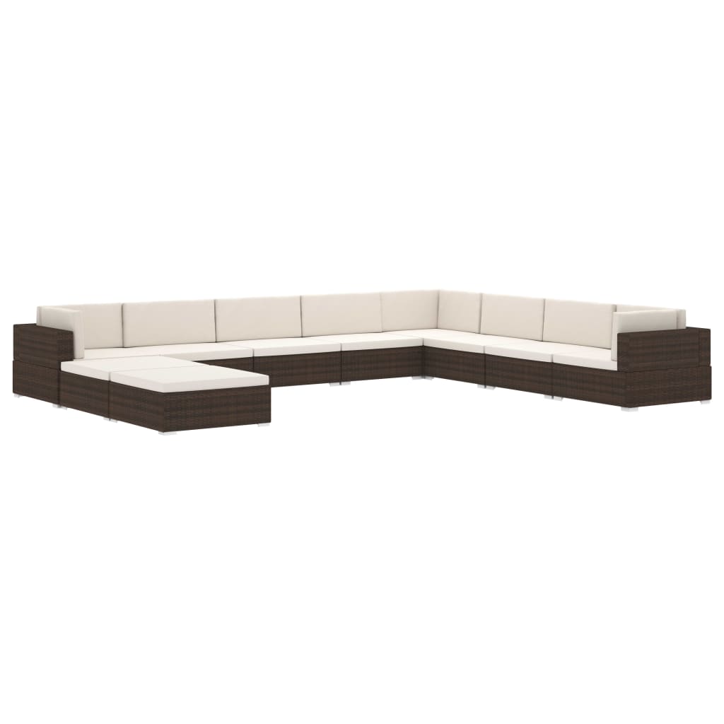 vidaXL Sectional Middle Seat 1 pc with Cushions Poly Rattan Grey