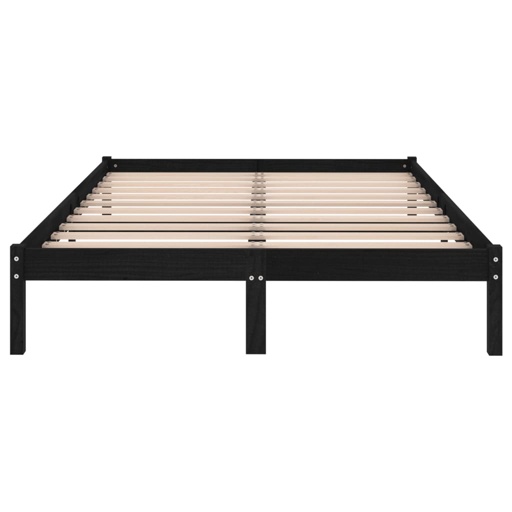 vidaXL Bed Frame without Mattress Black Solid Wood 200x200 cm