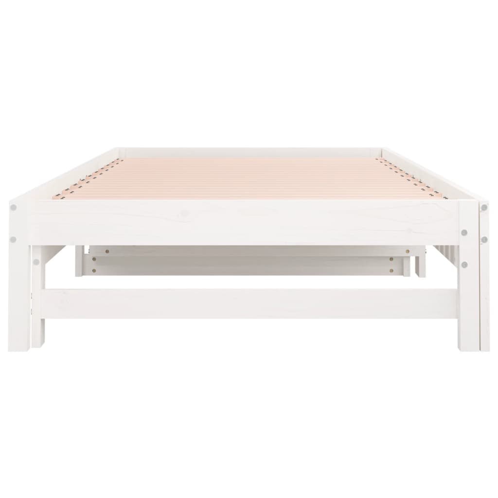 vidaXL Pull-out Day Bed White 2x(90x200) cm Solid Wood Pine