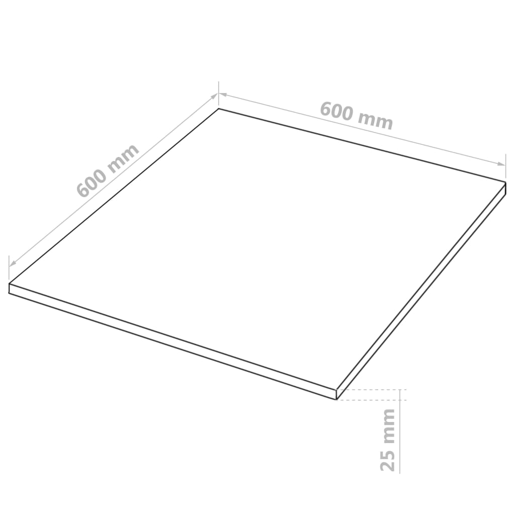 vidaXL 2 pcs MDF Sheets Square 60x60 cm 25 mm