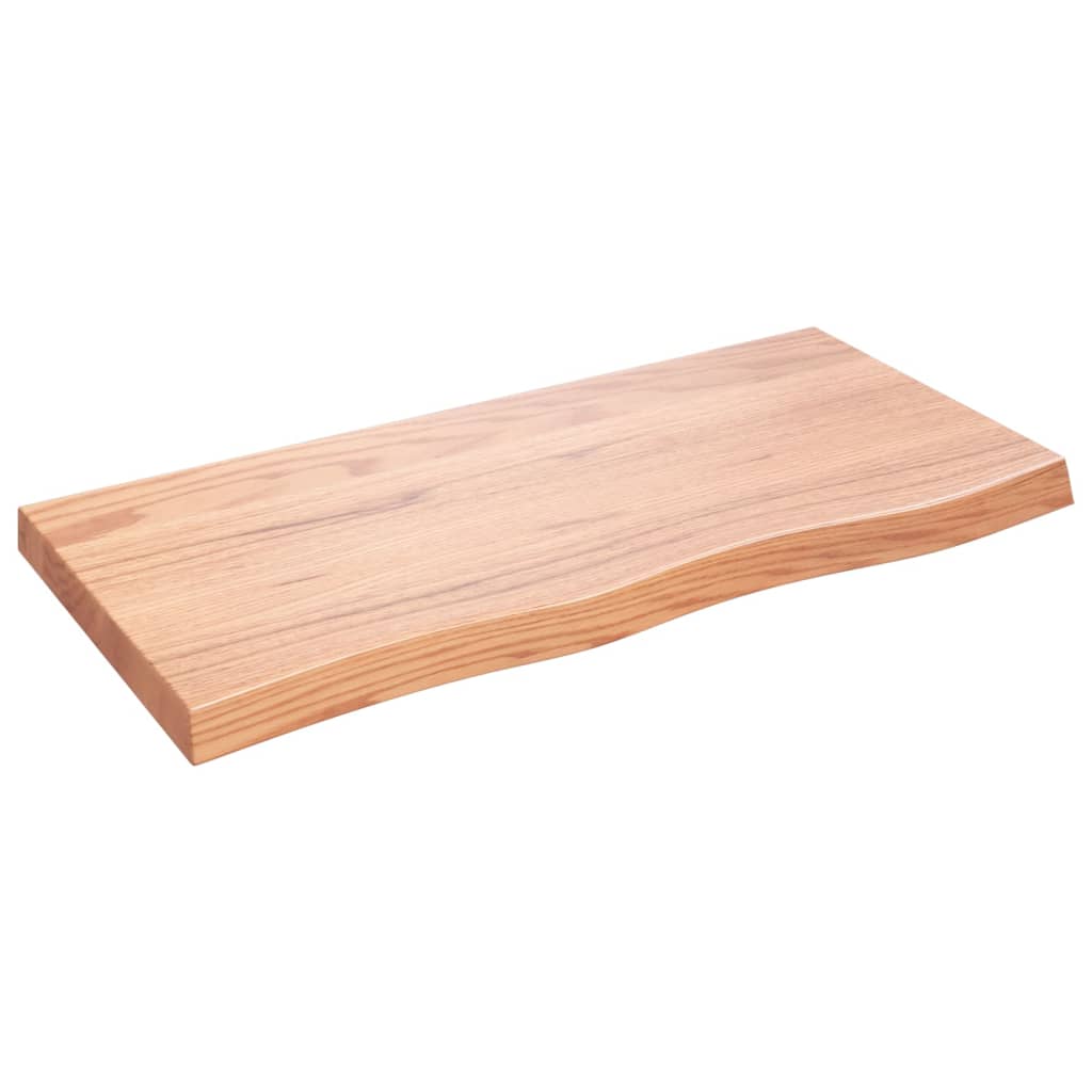 vidaXL Wall Shelf Light Brown 100x50x(2-6) cm Treated Solid Wood Oak