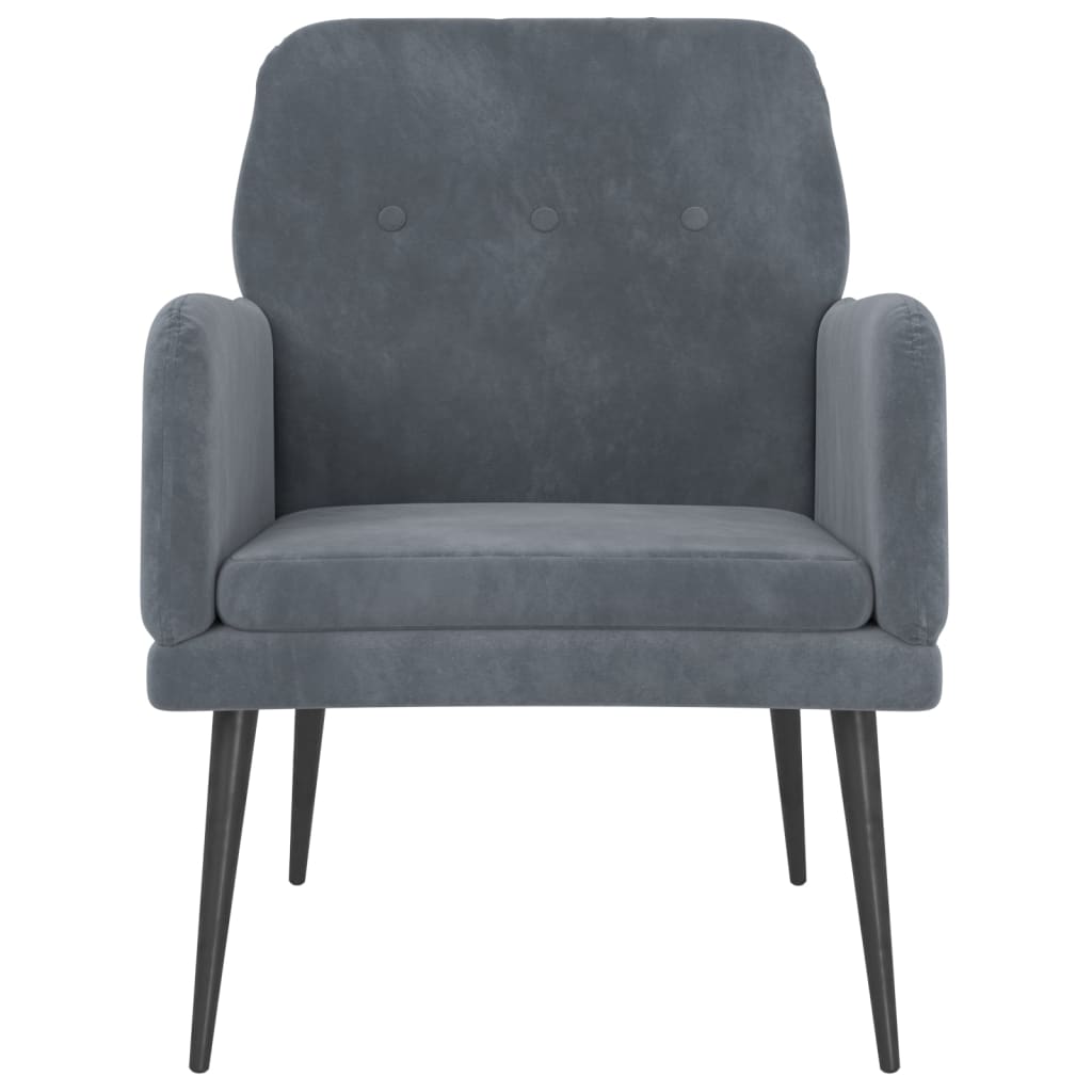 vidaXL Armchair Dark Grey 62x79x79 cm Velvet