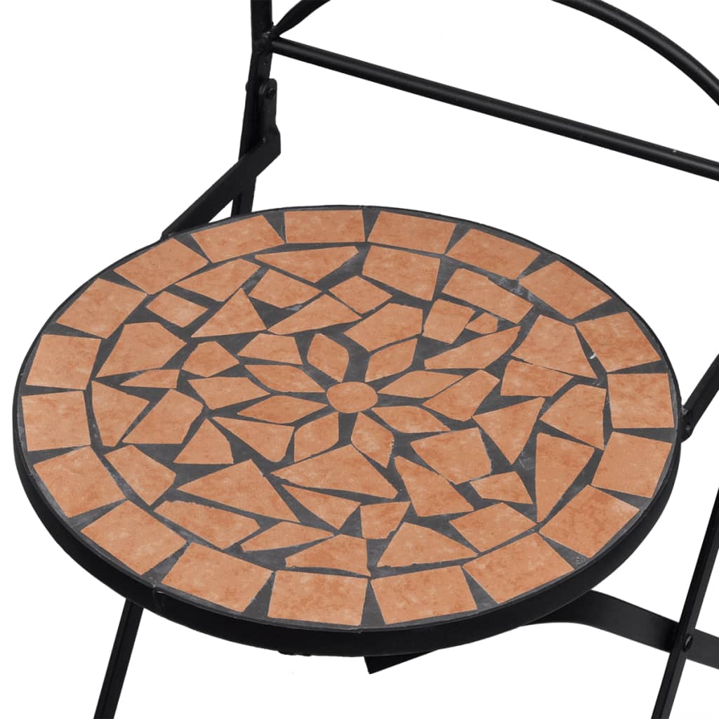 vidaXL Folding Bistro Chairs 2 pcs Ceramic Terracotta