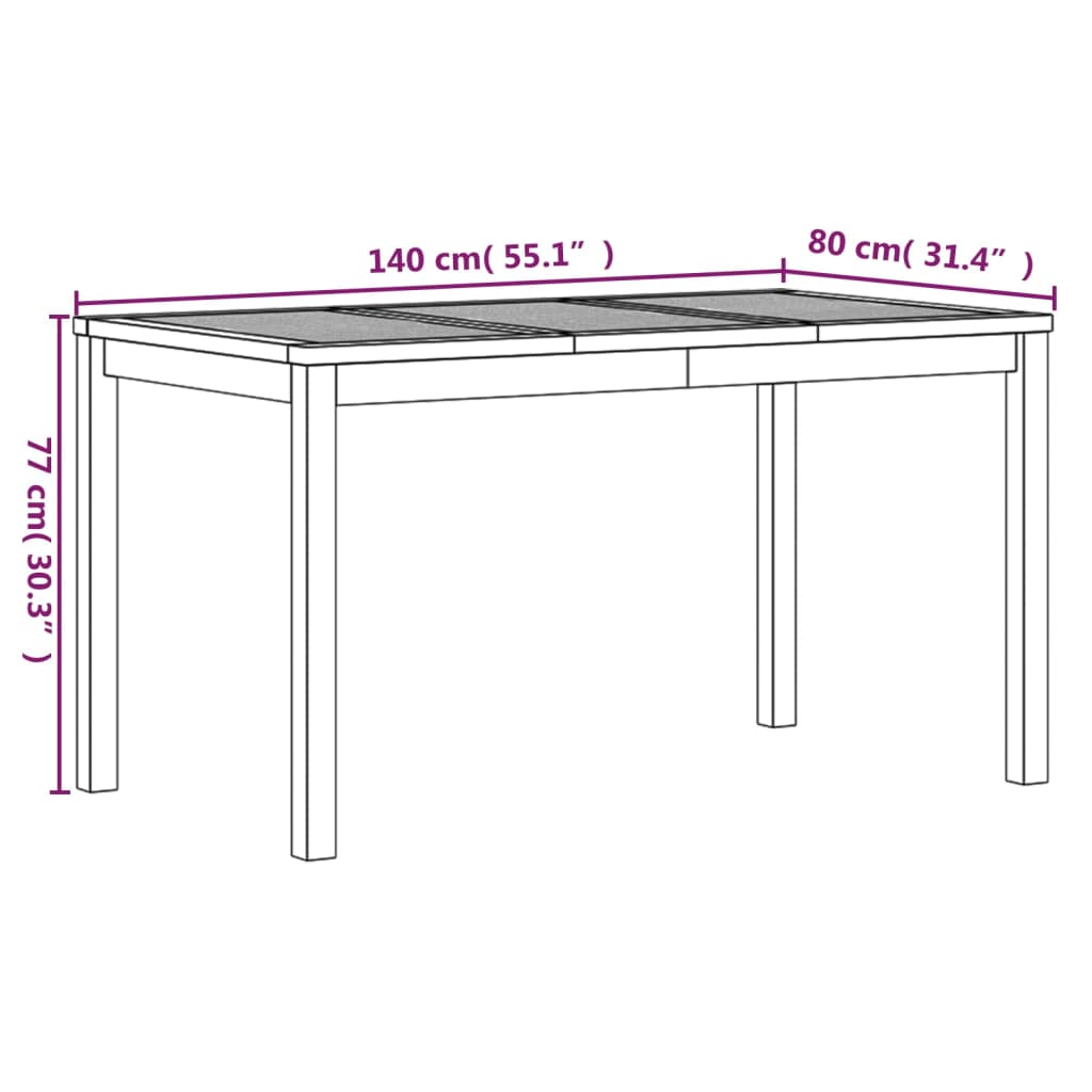 vidaXL 3 Piece Garden Dining Set Solid Wood Teak