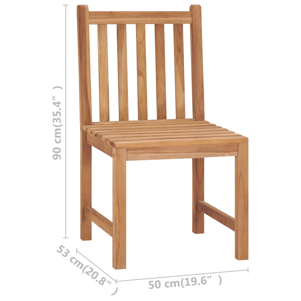 vidaXL 5 Piece Garden Dining Set Solid Teak Wood