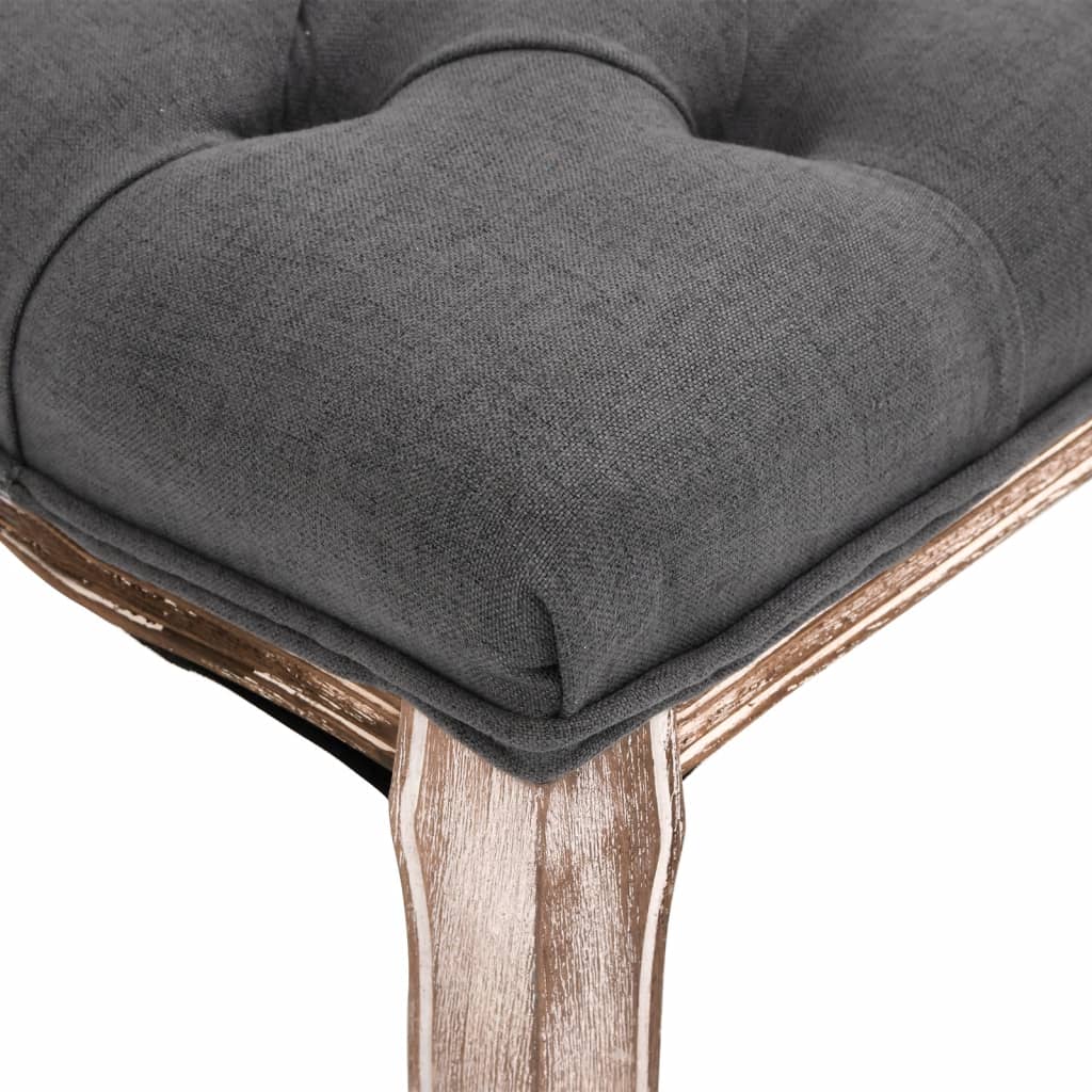 vidaXL Bench Linen Solid Wood 110x38x48 cm Dark Grey