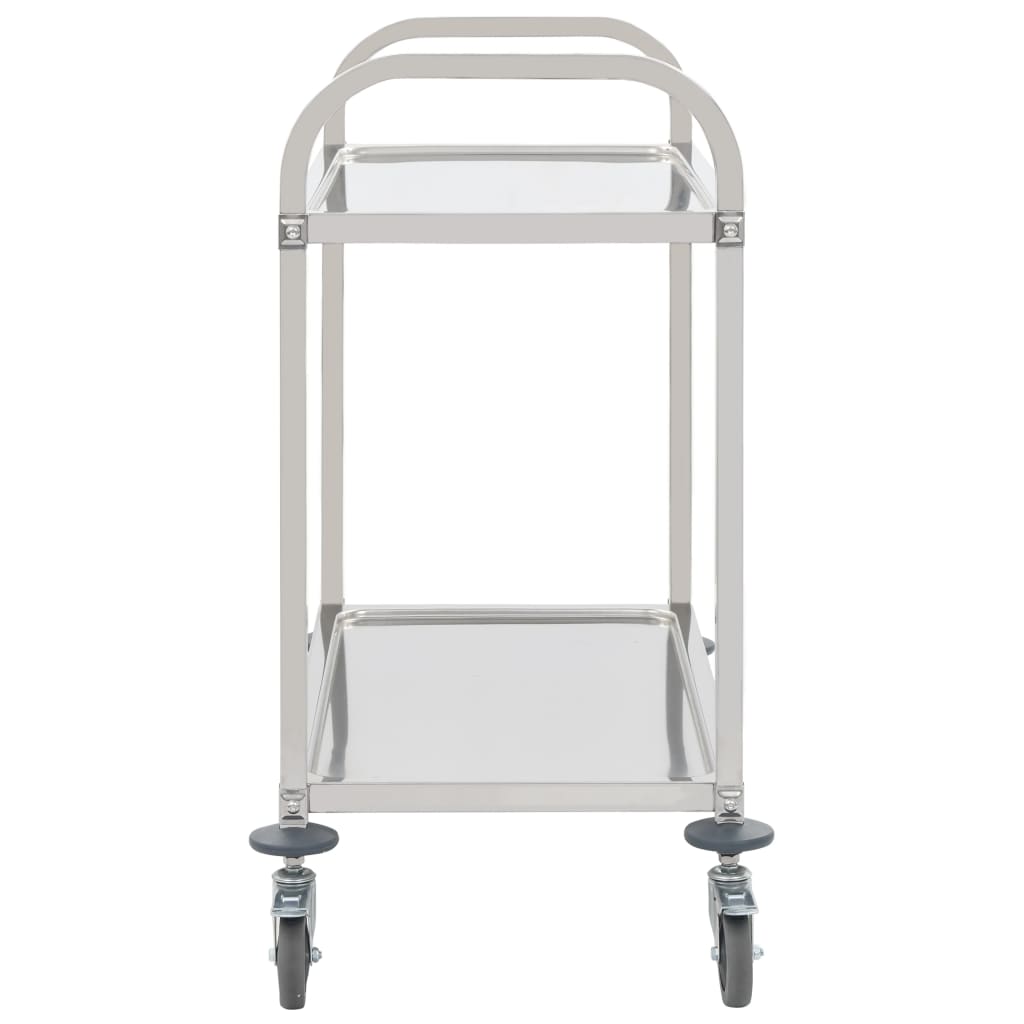 vidaXL 2-Tier Kitchen Trolley 95x45x83.5 cm Stainless Steel