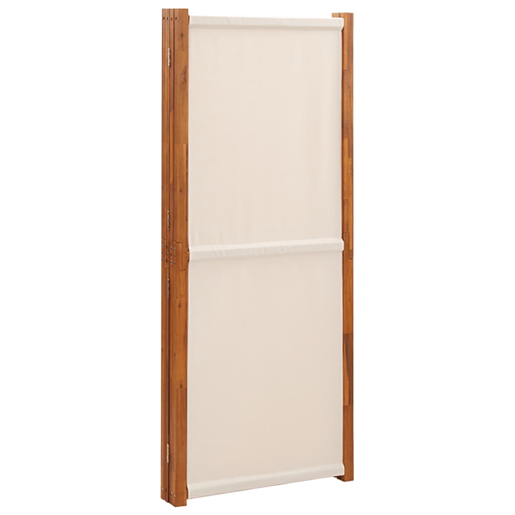 vidaXL 4-Panel Room Divider Cream White 280x180 cm