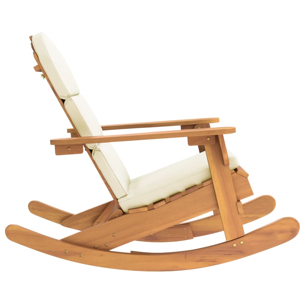 vidaXL Adirondack Rocking Chair with Cushions Solid Wood Acacia