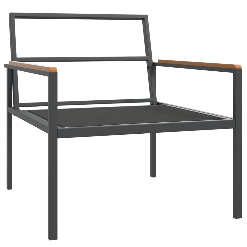 vidaXL 3 Piece Garden Lounge Set with Cushions Anthracite Steel