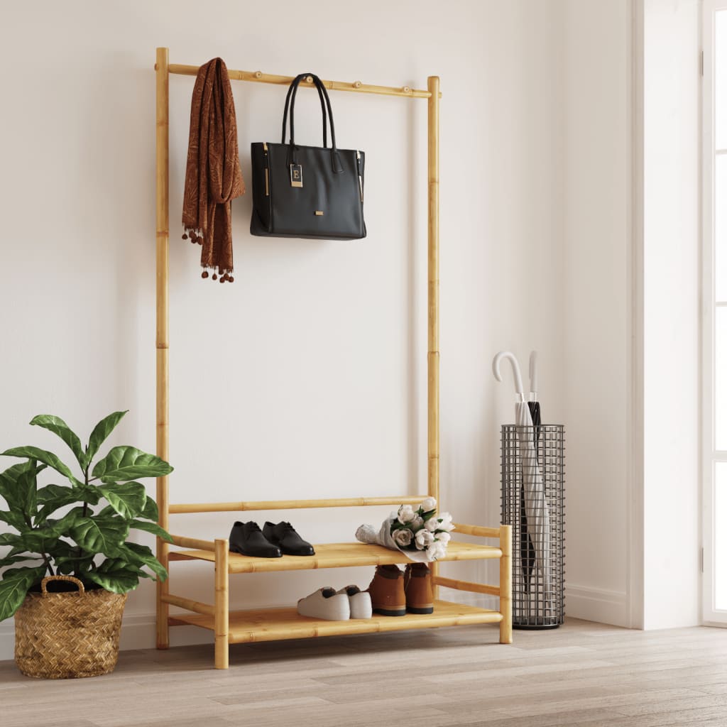 vidaXL Clothes Rack with Shelves 103x40x183 cm Bamboo