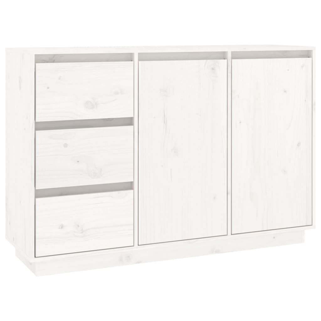 vidaXL Sideboard White 111x34x75 cm Solid Wood Pine