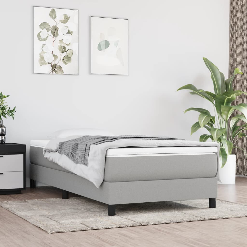 vidaXL Bed Frame without Mattress Light Grey 90x200 cm Fabric
