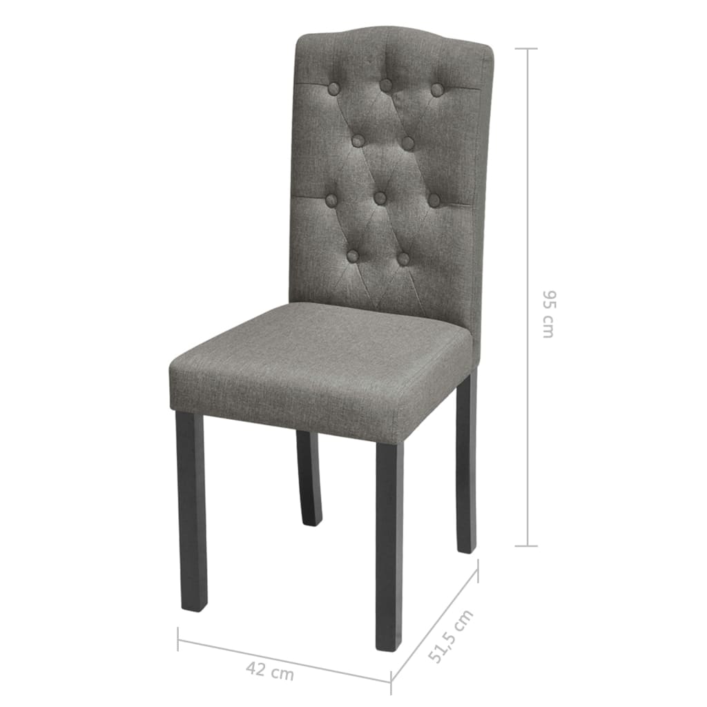 vidaXL Dining Chairs 2 pcs Grey Fabric