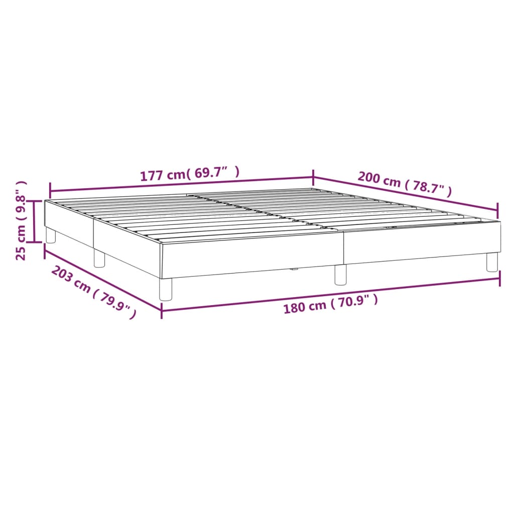 vidaXL Bed Frame without Mattress Dark Grey 180x200 cm Super King Fabric