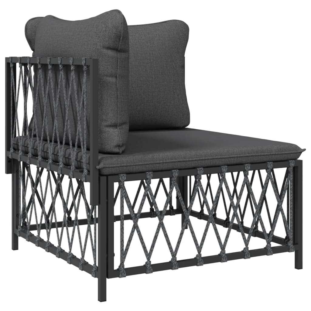 vidaXL 3 Piece Garden Lounge Set with Cushions Anthracite Steel