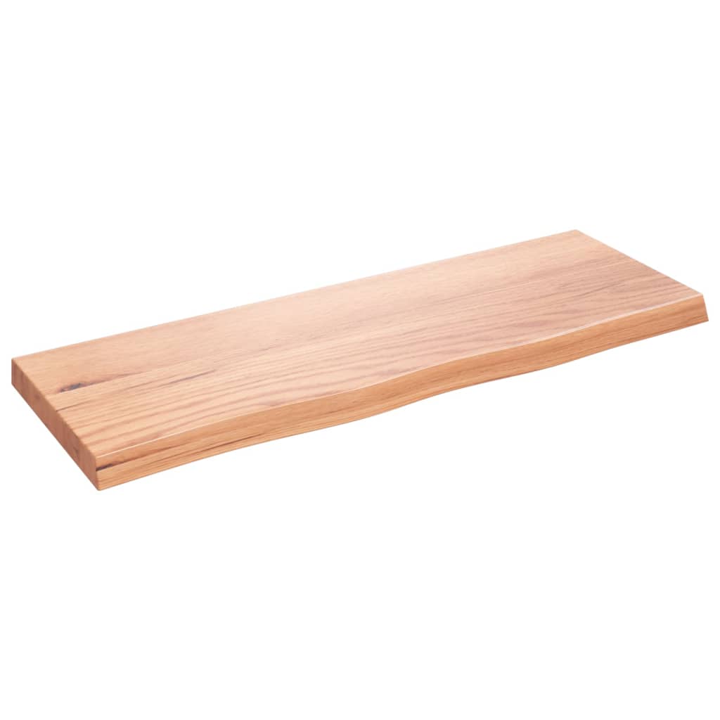 vidaXL Wall Shelf Light Brown 80x30x(2-4) cm Treated Solid Wood Oak