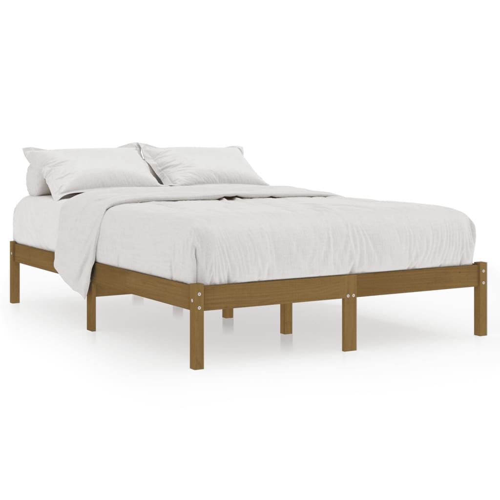 vidaXL Bed Frame without Mattress Honey Brown Solid Wood 200x200 cm