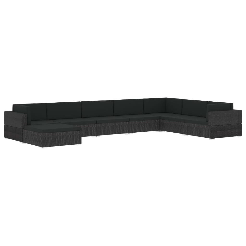 vidaXL Sectional Middle Seat 1 pc with Cushions Poly Rattan Grey