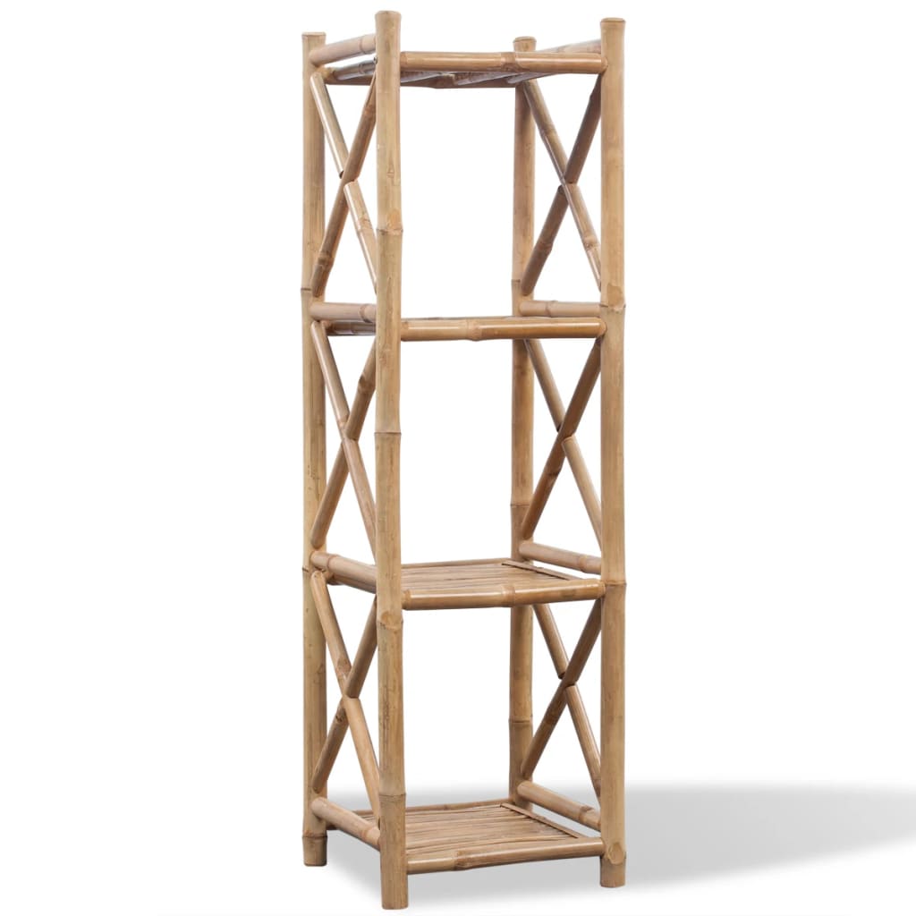 4-Tier Square Bamboo Shelf